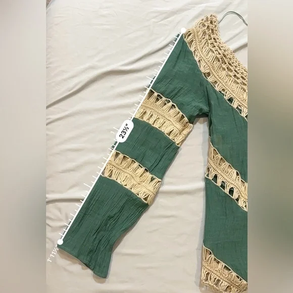 Umgee Green and Cream Long Sleeve Tee - Picture 9 of 9